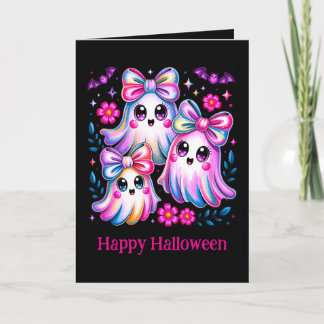 Carte Rainbow Coquette Ghosts Hot Rose Halloween heureux