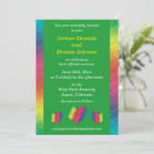 Carte [Rainbow Crinkle Mariage] Coeurs Vert moderne (Debout devant)