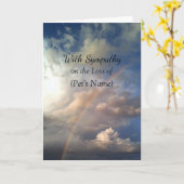 Carte Rainbow Custom Pet Loss Blank Sympathy Card (Fleur jaune)