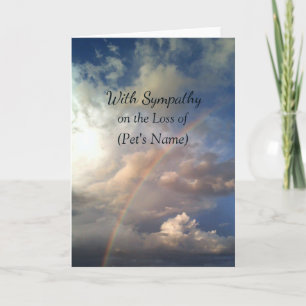 Carte Rainbow Custom Pet Loss Blank Sympathy Card