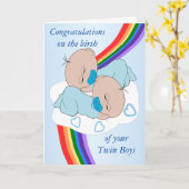 Carte Rainbow Design Personnalisé Twin Boys (Fleur jaune)
