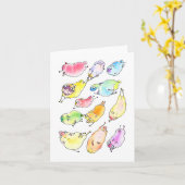 Carte Rainbow Flying Carlins (Fleur jaune)