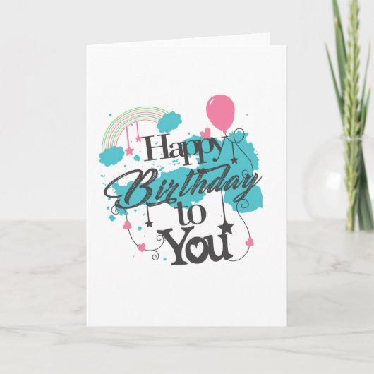 Carte Rainbow Fun Joyeux anniversaire (Devant)