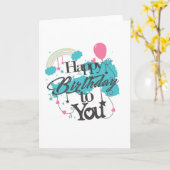 Carte Rainbow Fun Joyeux anniversaire (Fleur jaune)