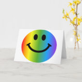 Carte Rainbow Happy Face (Fleur jaune)