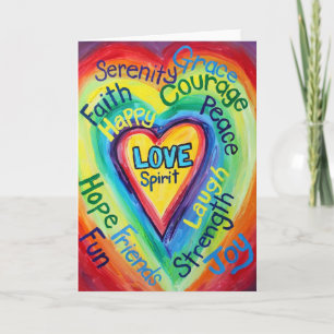 Carte Rainbow Heart Spirit Words