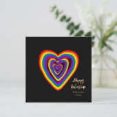Carte Rainbow Hearts Motif LGBTQ Saint Valentin (Debout devant)