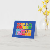 Carte Rainbow Hello Friend (Fleur jaune)