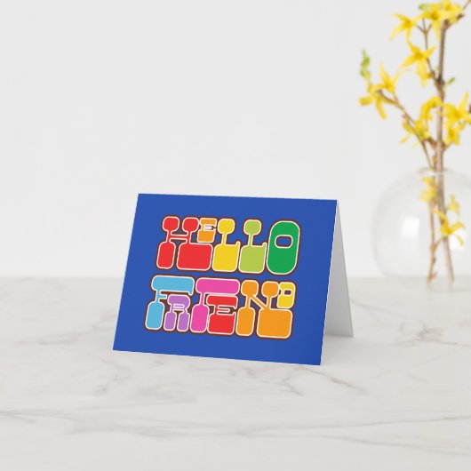 Carte Rainbow Hello Friend (Fleur jaune)