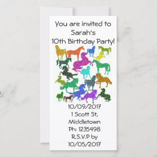 Carte Rainbow Horses - "Dotty about Horses !"