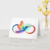 Carte Rainbow Hummingbird with Infinity symbol (Fleur jaune)