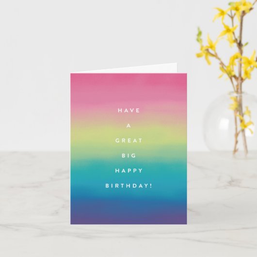 Carte Rainbow Joyeux anniversaire (Fleur jaune)