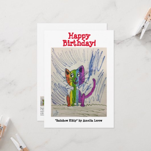 Carte Rainbow Kitty #20101 (Devant/Arrière en situation)