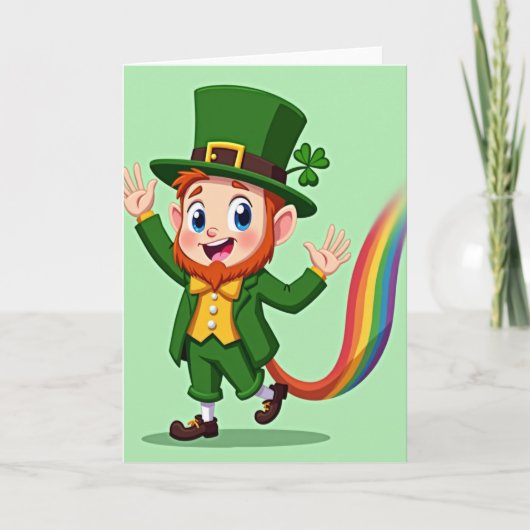 Carte Rainbow Leprechaun Joy Card (Devant)