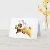 Carte Rainbow Llama (Fleur jaune)