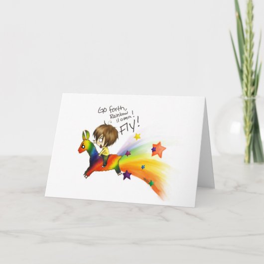 Carte Rainbow Llama (Devant)