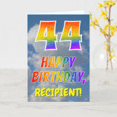 Carte Rainbow Look "44" & "HAPPY BANTHDAY", Nuages, Sky (Fleur jaune)