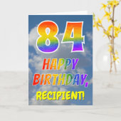Carte Rainbow Look "84" & "HAPPY BANTHDAY", Nuages, Sky (Fleur jaune)