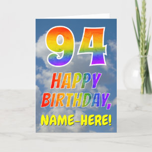 Carte Rainbow Look "94" & "HAPPY BANTHDAY", Nuages, Sky
