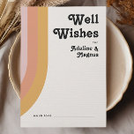 Carte Rainbow Mariage well Wives des années 70 mod<br><div class="desc">Cette carte de voeux de mariage moderne rétro 70's arc-en-ciel est parfaite pour votre simple orange vintage, or rose, et mariage rose vif. Conçu avec des éléments d'une arche boho classique et colorée et des rayures super minimalistes. L'aménagement a une atmosphère abstraite de plage tropicale unique, idéale pour n'importe quel...</div>