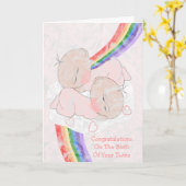 Carte Rainbow New Born Twins (Fleur jaune)