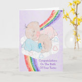 Carte Rainbow New Born Twins (Fleur jaune)