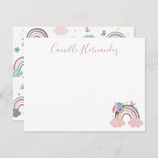 Carte Rainbow Note pour enfants (Devant / Derrière)