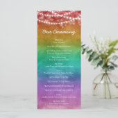 Carte Rainbow Ombre String Lights Détails Mariage gay (Debout devant)