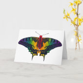 Carte Rainbow Pride Flag Swallowtail Butterfly (Fleur jaune)