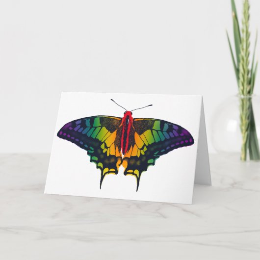 Carte Rainbow Pride Flag Swallowtail Butterfly (Devant)