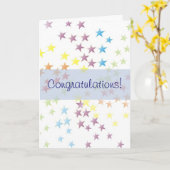 Carte Rainbow Stars Blue Félicitations (Fleur jaune)