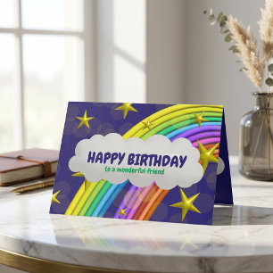 Carte Rainbow Stars Et Cloud Joyeux Anniversaire À Un Am