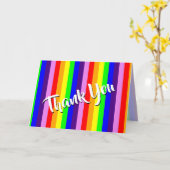Carte Rainbow Stripes Merci avec tout mon coeur (Fleur jaune)