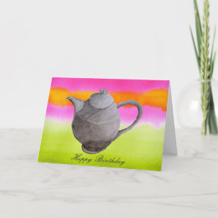 Carte Rainbow Teapot fête du thé de l'art