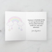 Carte Rainbow Unicorn Nurse Graduation Félicitations (Intérieur)