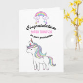 Carte Rainbow Unicorn Nurse Graduation Félicitations (Fleur jaune)