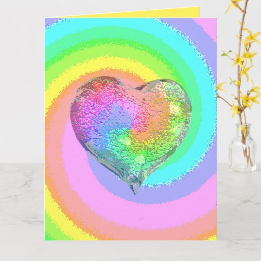 Carte Rainbow Valentine (Fleur jaune)
