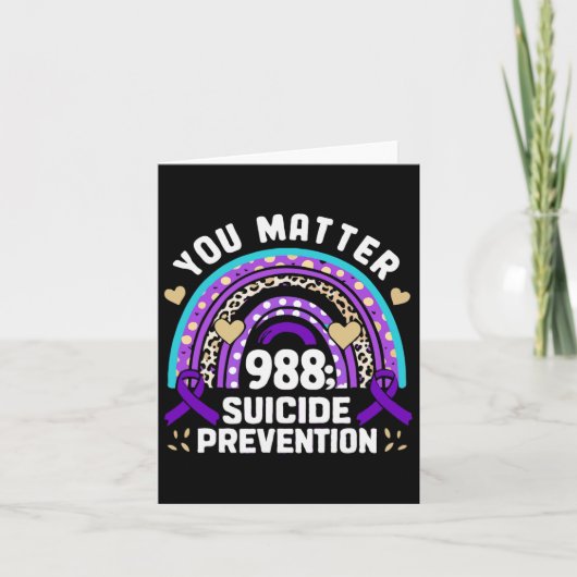 Carte Rainbow You Problem 988 Suicide Prevention Award (Devant)
