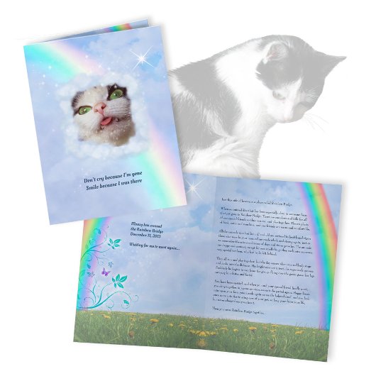 Carte RainbowBridge PetLoss avec votre texte et photo