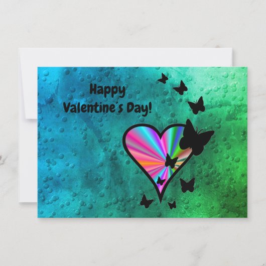 Carte Rainbowheart et papillon (Devant)
