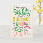 Carte Rainbows & Sunshine (Fleur jaune)