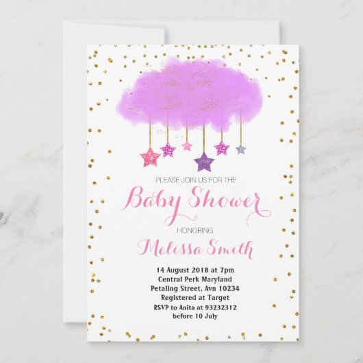 Carte Raindrops Baby shower Invitation (Devant)