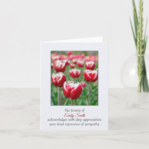 Carte Raindrops sur Tulips Sympathy Merci