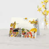 Carte Rainy Day à Londres (Fleur jaune)