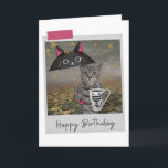 Carte Rainy Day Coffee Tabby Cat Funny Birthday Card<br><div class="desc">Éclairez tout amoureux des chats anniversaire avec ce félin fantaisiste et amusant !</div>
