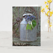 Carte raisins pourpres dans le lait antique boîte (Fleur jaune)