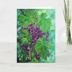 Carte Raisins sur une vigne d'août par Alfred Fox
