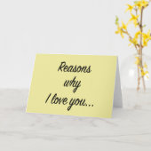 Carte Raisons pour lesquelles je t'aime (Fleur jaune)