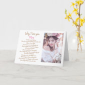 Carte raisons pour lesquelles je t'aime avec photo (Fleur jaune)