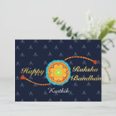 Carte Raksha bandhan avec nom et message, Rakhi (Debout devant)